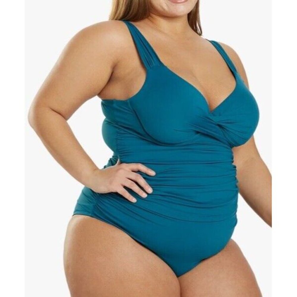 Anne Cole Tankini swimsuit Sz 18 20 Underwire top Bikini Bottoms Plus Size New